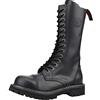 Angry Itch - 14-Fori Nero Vera Pelle Anfibi Allacciati Militari Unisex con Zip - Taglie 36-48 - Made in EU!, EU-Größe:EU-45