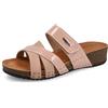 Fly Flot Ciabatta Donna in Ecopelle con Fascia e Strappo Regolabile, Fodera Traspirante Air Flot, Sottopiede Imbottito in Pelle, Sandali, Rosa Chiaro, 37 EU