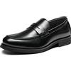 Bruno Marc Mocassini Penny Uomo Slip-on,Nero,44.5
