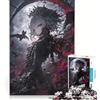 JIANGENNF Puzzle da 1000 pezzi con luna bianca e ragazza gotica gioco interattivo allena la mente e la manualità compleanno e Natale 38x52cm