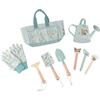 Little Dutch 9114 - Set attrezzi da giardino per bambini, con custodia, 10 pezzi, Forest Friends