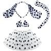 SKHAOVS 4 Pezzi Costumi da Cane, Travestimento Cane Costumi da Animali, Copricapo,Coda, Fiocco e Tutù, per Feste a Tema Carnevale Cosplay Halloween Feste in Maschera