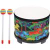 Generico Tamburo Per - Set Di Batteria Per Da 8 Pollici, Strumento Giocattolo Educativo In Legno Con 2 Bacchette, Gioco Musicale Per E Bambine, Compleanno O Na
