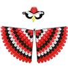 Proumhang Costume per bambini con ali di uccello per età da 3 a 8 anni,gufo di uccello e maschera di pavone vestito da gufo, maschera per occhi e ali di feltro,Halloween,Stile 11