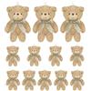 Topoloar 12 mini orsetti in tessuto rosa 12 cm - piccoli orsetti di peluche in set per portachiavi fai da te, feste di compleanno, baby shower (marrone)