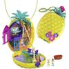 Polly Pocket Tropicool Ananas compatto borsetta da indossare con 8 simpatiche sorpresa, micro Polly e Lila, 2 accessori e foglio sticker; dai 4 anni in su, giallo, GKJ64