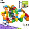 Purova Magic Rail Block Train, Set di Treno Elettrico Klickrail, Gioco Costruttivo con Binari per Treno, Sistema di Montaggio 3D e Vagoni a Motore (Set da 123 Pezzi + 2 Binari)