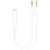 Generico Cavo splitter audio per cuffie - Adattatori per cuffie, Adattatore splitter per microfono | Cavo audio per cuffie con jack da 3,5 mm, Adattatore AUX per cuffie per giochi, desktop e laptop