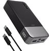 JUOVI Laptop Power Bank 90W 20000mAh Caricatore Portatile | Ricarica Rapida PD QC con 4 Porte (2USB A Out&2USB C In/Out) Display LED Batteria Esterna per Laptop MacBook iPad Steam Deck