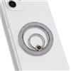 KOEMCY Anello Magnetic Ring Porta Cellulare Lucido Cavalletto Per Smartphone Magnetic Phone Stand Supporto Dita Cellulare Anello Magnetico Supporto Auto Magnet Adesivo(Grigio)