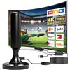 nplaseta Antenna DVB-T2 con Amplificatore Potente, Antenna TV Digitale Terrestre Interno Esterno Base Magnetica, 4K Full HD Senza Parabola, Cavo 5m Compatibile DVB-T/DVB-T2