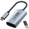 GUERMOK Scheda di acquisizione video, USB3.0 HDMI a USBC, 4K Full 1080P60FPS dispositivi di acquisizione per giochi live streaming, acquisizione video per PC Mac OS System OBS PS Switch2/1