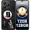 Blackview Wave 9C - Telefono cellulare senza contratto, 12 GB + 128 GB/2 TB TF, 6,56, smartphone Android, 5000 mAh, IP54, 13 MP + 8 MP, impronte digitali, GPS, OTG, supporto ad anello per cellulare