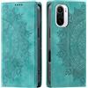 CASEONJAN Cover per Xiaomi Poco F3 5G / Xiaomi Mi 11i 5G, Pelle PU Custodia a portafoglio con scomparti per Slot Schede, Antiurto Flip Caso Cover per Poco F3 5G / Xiaomi Mi 11i 5G (Vintage Verde)