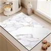 Highdi 2pc Tappetino Scolapiatti Assorbente, Marmo Bianco Tappetino Macchina Caffe Asciugatura Rapida, Antiscivolo Tappetino Scolapiatti Lavello Cucina per Bar, Club, Cucina (50x60cm,Oro)