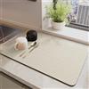 Highdi Tappetino Scolapiatti Assorbente, Grigio Tappetino Macchina Caffe Asciugatura Rapida, Antiscivolo Tappetino Scolapiatti Lavello Cucina per Bar, Club, Cucina (50x60cm,Beige)