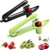 Homethrive Snocciolatore Ciliegie, per rimuovere noccioli di ciliegie, prugne e ciliegie, manuale per frutta e frutti di bosco, verde e nero