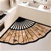 Highdi Tappeto Cucina in Diatomite, Motivo a Ventaglio Passatoia Cucina Antiscivolo, Tappeti Runner Lavabile Assorbimento, Tappetino per Doccia per Ingresso Soggiorno Bagno (Cammello,80x80cm)