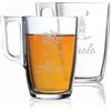 MASTERLASER3.0 Tazze da The Personalizzato Due Mug per Tè in Vetro Temperato Personalizzabili con Nome, Data e Caratteri Diversi (2 Tazze Thè)