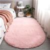 Highdi Tappeto Salotto Moderno Ovale Tappeto Shaggy a Pelo Lungo Tappeto Camera da Letto Soffice Antiscivolo Lavabile Tappeti Moderni per Soggiorno, Camera da Letto, Corridori (Rosa,80x200cm)