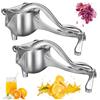 MENUY Set di 2 spremiagrumi manuale in acciaio inox, spremiagrumi di alta qualità, manuale per cucina e bar, spremiagrumi per limoni, arance e melograno, spremiagrumi per succhi freschi