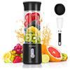 DoubleCare Frullatore Portatile per frutta e Smoothie, Frullatore Elettrico da 500 ml, Frullatore Smoothie da 4000 mAh con Materiale Privo di BPA, Bottiglia Frullatore Portatile via USB,Nero