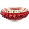 sicilia bedda - Ciotolina Pigna Decorata in Ceramica di Caltagirone - Decorata a Mano - Diametro 12 Centimetri (ROSSO)