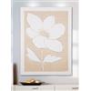 GILDE Grande quadro decorativo da parete XL per soggiorno, grande tela - decorazione da parete con fiori rettangolari su tela - bianco crema 60 x 80 cm