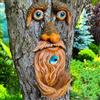 Mood Lab Decorazione per esterni con facce di albero - mangiatoia per uccelli - decorazione da giardino - statue d'arte da cortile