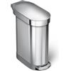 simplehuman CW2044 cestino sottile con pedale, pattumiera da cucina, acciaio inox spazzolato, 45 L