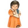 THUN, Bomboniera Bimba Maestra con Quaderno in Ceramica Decorata a Mano, Simbolo di Passione e Dedizione, Linea Bomboniere, 3.8x3.4x7 cm h
