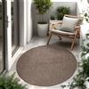 Paco Home Tappeto per interni ed esterni a trama piatta monocromatico moderno resistente alle intemperie per terrazza cucina dimensioni 200 cm rotondo