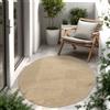 Paco Home Tappeto per interni ed esterni a trama piatta monocromatico moderno resistente alle intemperie per terrazza cucina dimensioni 200 cm rotondo