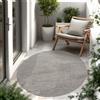 Paco Home Tappeto per interni ed esterni a trama piatta monocolore moderno resistente alle intemperie per terrazza cucina dimensioni 160 cm rotondo