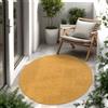 Paco Home Tappeto per interni ed esterni a trama piatta monocromatico moderno resistente alle intemperie per terrazza cucina dimensioni 200 cm rotondo