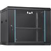 VEVOR Armadio server da parete 9U, profondità 15,5'', armadio rack per server, capacità di carico massima 200 libbre, con pannelli laterali con porte in vetro con serratura, per apparecchiature IT, dispositivi A/V