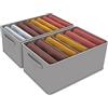 DIGZ 2 Pezzi Organizer Armadio Cassettiera per Jeans Organizer per cassetti impilabile e robusto Contenitori per armadio salvaspazio più spessi Scatole Portaoggetti con 6/8 Scomparti per Jeans, Maglione
