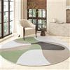 Highdi Tappeto Rotondo Salotto, Morbido Moderno Linea Minimalista Tappetini Antiscivolo Tappeto per Bambini Cameretta Cucina Casa Zona Balcone Tappet Tavolino (140cm,Verde)