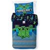 BrandMac Minecraft Set di Biancheria da Letto per Bambini | Copripiumino Singolo 140x200 cm con Federa 50x70 cm, 100% Cotone | Set di Biancheria da Letto Morbido (Minecraft - Night Schemes)