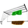 KADAX Stendino per biancheria da soffitto 5x180cm, stendibiancheria salvaspazio a montaggio a soffitto, stendibiancheria per il soffitto, stendino per biancheria da soffitto in acciaio (Nero)