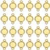 QUARKZMAN 50 Pezzi Tondi Vassoi Pendenti Vuoti, 8mm Connettori In Acciaio Inossidabile Montature Base Piatta Con Doppi Anelli Per DIY Creazione Collane Bracciali Gioielli Accessori, Oro