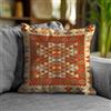 Floori Coppia Cuscini Arredo Jacquard Kilim Geometrici Quadrati 50x50 cm Sfoderabili Imbottiti Eleganti (Ruggine)