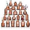 Sawoake Set di 24 vasi in vetro per decorazione da tavolo, matrimonio, ricevimento, casa, bottiglie vintage, trasparenti, vasi decorativi in vetro con coperchi (24, ambra)