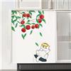 Highdi Tende per Armadietti Cucina Corta Autoadesiva, Tenda per Scaffale Cucina Antipolvere e Privacy per Tendina Sottolavello, Mobile Lavatrice, Armadio (Gatto mirto rosso,60x100cm)