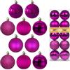 GameXcel Set di 10 palline di Natale grandi, fucsia, 8,1 cm, decorazioni per albero di Natale, infrangibili, da appendere, per compleanni, Halloween, vacanze, matrimoni