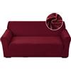 Highdi Copridivano Elasticizzato 3 Posti con Braccioli, Fodera per Divano, Universale Copridivani Copri Divano per Poltrone Mobili Sofa Protettore (Rosso,3 Posti)