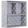 Brandsseller set di 4 di Scatole Portaoggetti - 28x28x10 cm, 26x13x9 cm, 13x13x9 cm (2x) - Cestini rettangolari senza coperchio - intrecciati in effetto rattan con struttura in metallo - Grigio Chiaro