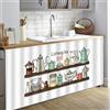 Highdi Tendina Sottolavello Cucina, Tenda Corta Autoadesiva Antipolvere e Privacy Corta Tende,per Mobile Sottolavello, Armadio (cucina 4,W130x H80cm)