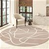 Highdi Tappeto Rotondo Salotto, Morbido Moderno Linea Minimalista Tappetini Antiscivolo Tappeto per Bambini Cameretta Cucina Casa Zona Balcone Tappet Tavolino (100cm,Marrone)