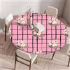 Highdi 3D Tovaglia Rotonda con Bordo Elastico, Motivo Floreale Tovaglie da Tavola Antiscivolo Impermeabile per Salotto Caffè Pranzo Giardino Decorazione (70cm,Fiori bianchi)